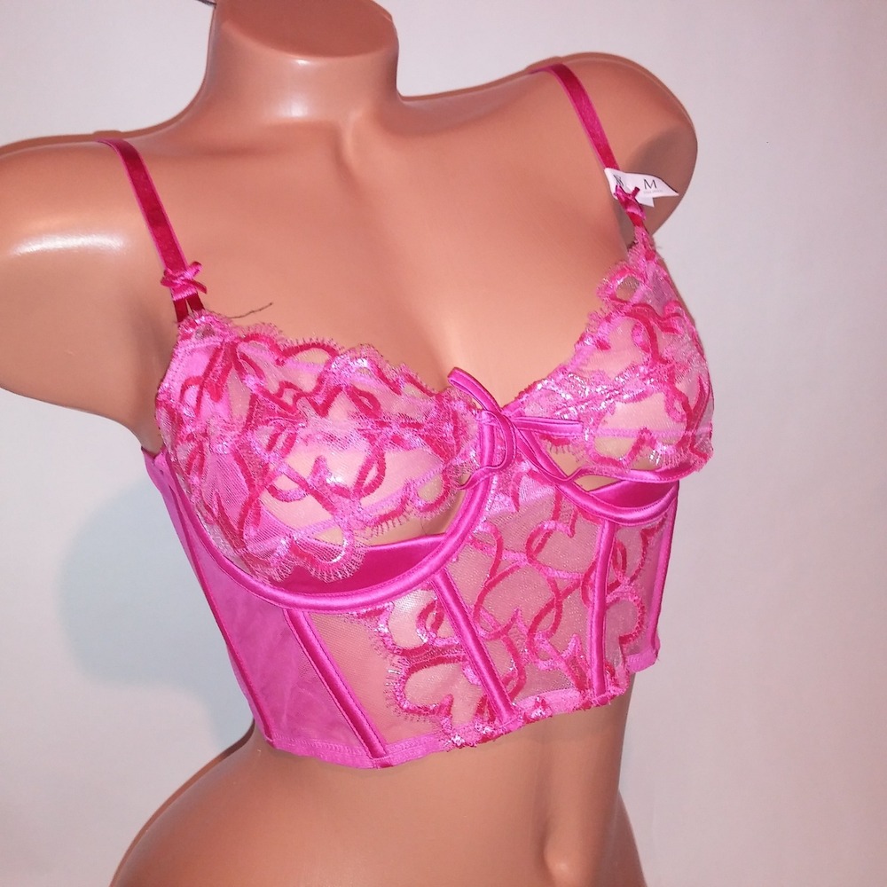 Victoria Secret Bra Medium Pink Dream Angels Push Up Without Padding Hearts Love